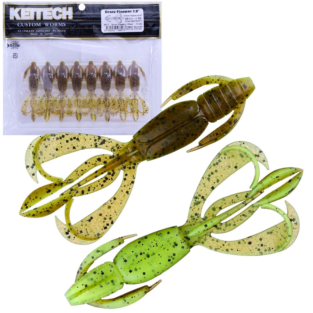 KEITECH Bass Fishing Scented Soft Bait Lure CRAZY FLAPPER 2.8”