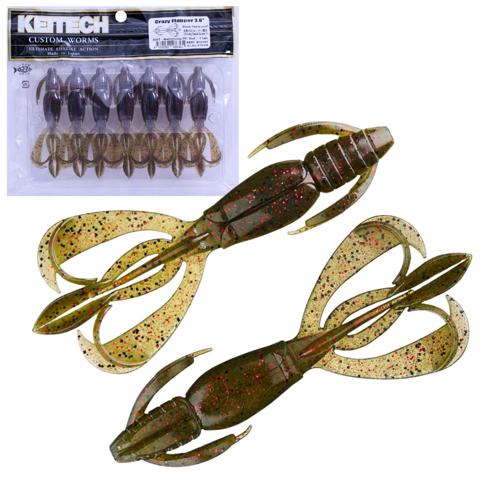 KEITECH Bass Fishing Scented Soft Bait Lure CRAZY FLAPPER 3.6”