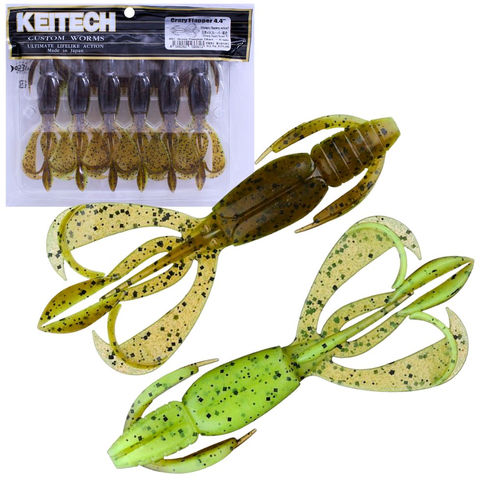 KEITECH Bass Fishing Scented Soft Bait Lure CRAZY FLAPPER 4.4” - Image 2