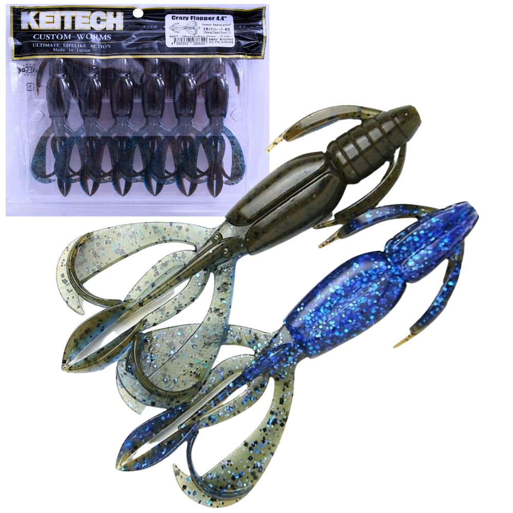 KEITECH Bass Fishing Scented Soft Bait Lure CRAZY FLAPPER 4.4”