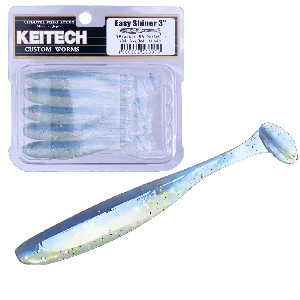 KEITECH Scented Soft Plastic Swimbait Lure EASY SHINER 3”