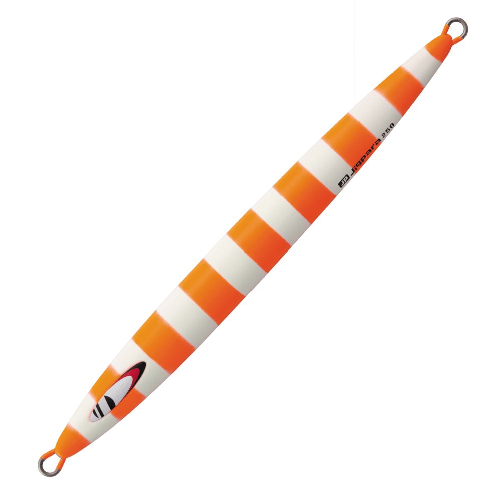 MAJOR CRAFT Slow Jigging Metal Lure Jigpara Vertical Long Slow 400g Matte Zebra Chart Orange - Image 3