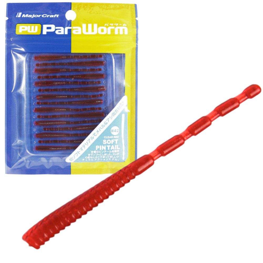 MAJOR CRAFT Ultra Light Soft Bait Lure PARAWORM Soft Pin Tail 50mm/15pcs - Image 3