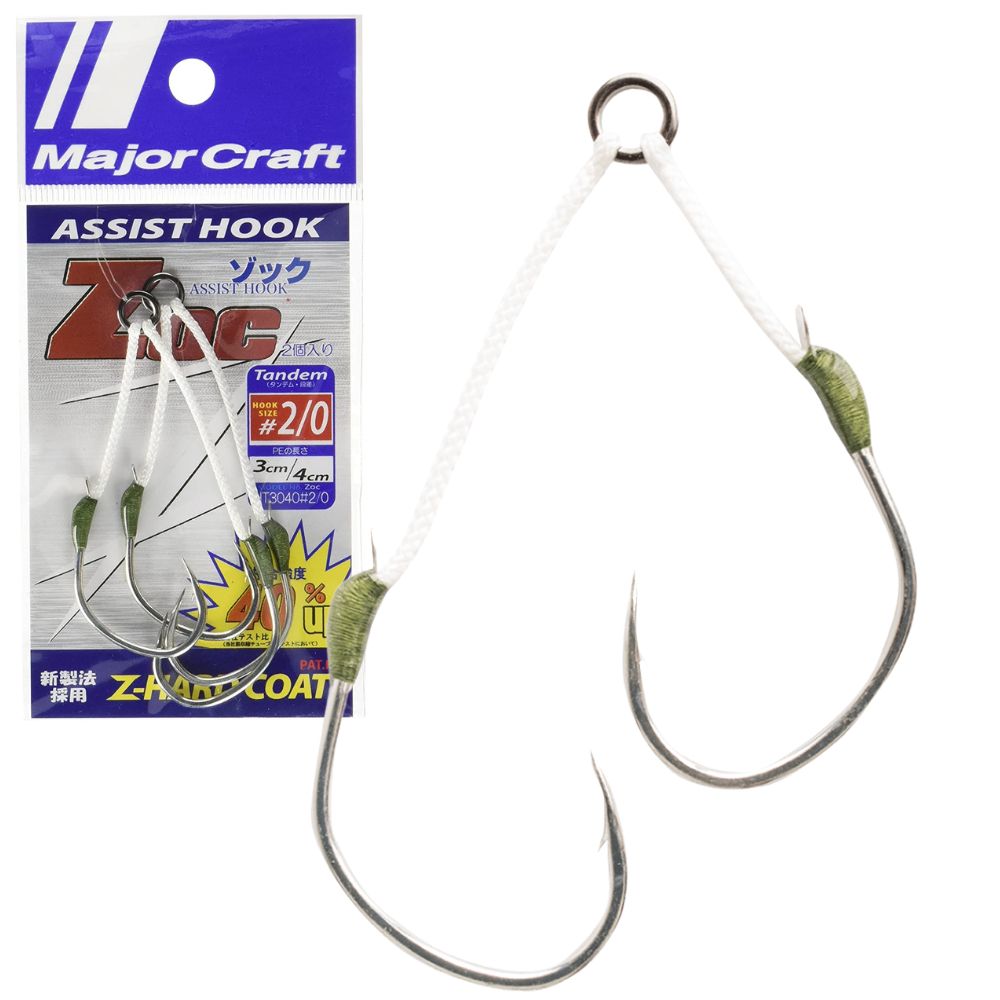 MAJOR CRAFT Pre-Tied Hard Coated Jigging Tandem Assist Hooks ZOC Type HT