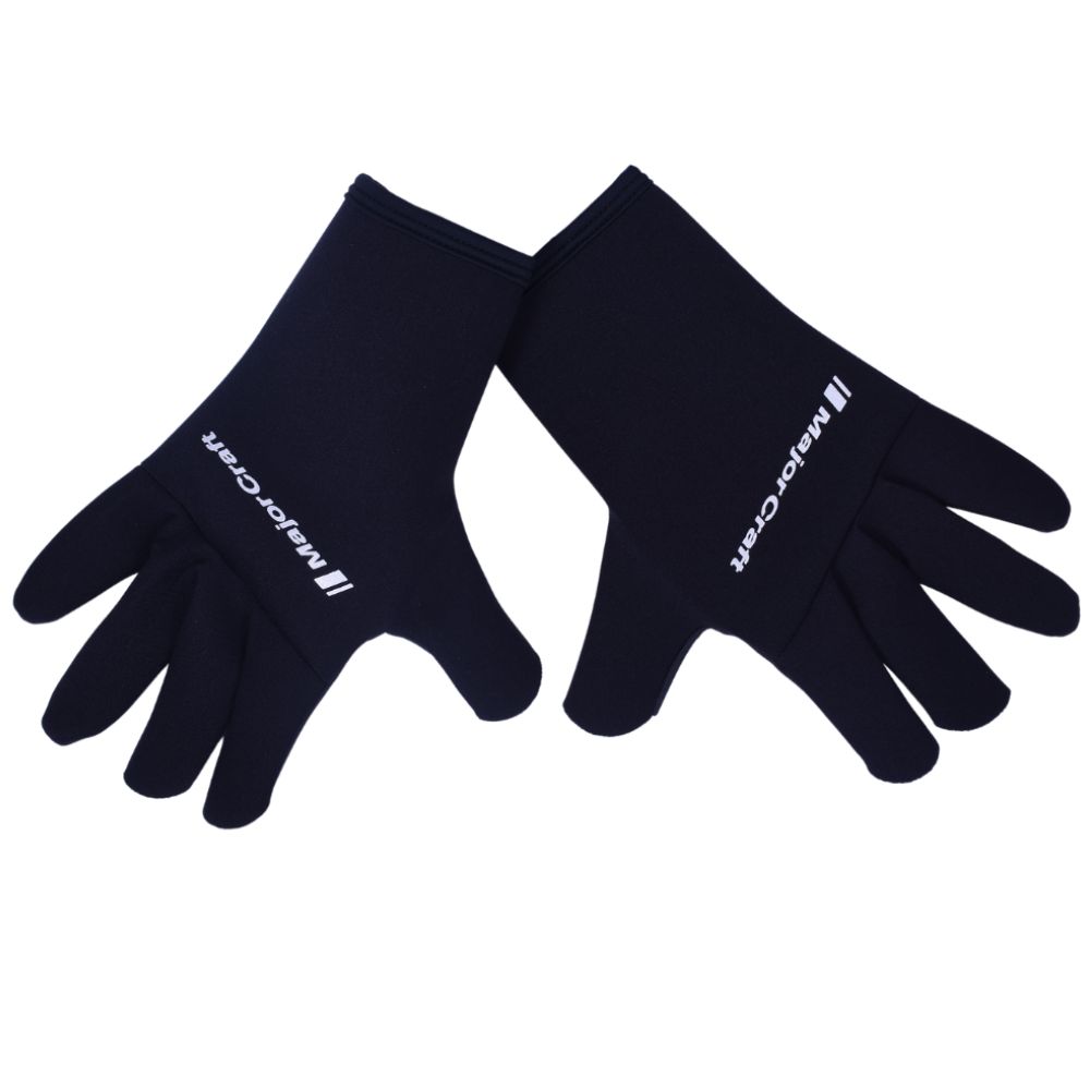 MAJOR CRAFT Neoprene Fishing 3 Cut Gloves TITANIUM Black - Image 2