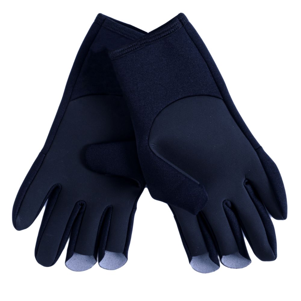 MAJOR CRAFT Neoprene Fishing 3 Cut Gloves TITANIUM Black - Image 3