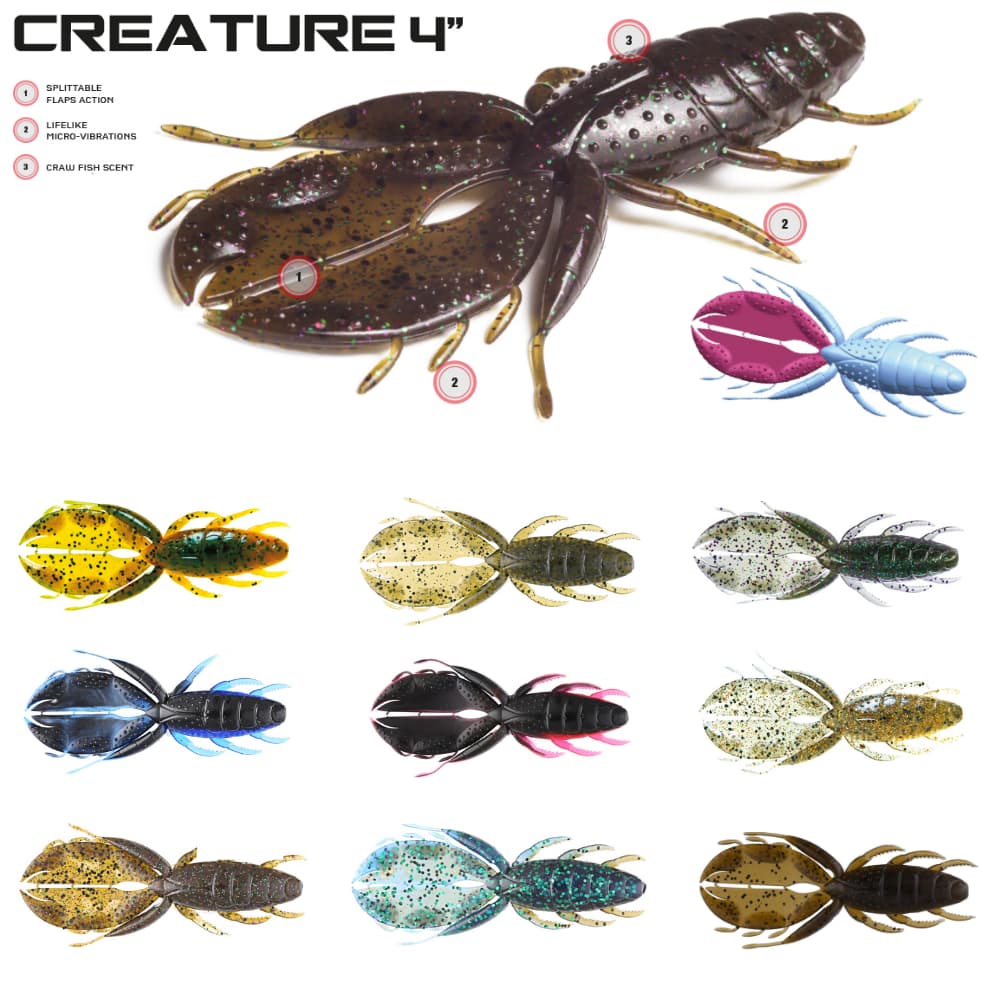 MOLIX Bass Fishing Soft Bait Lure CREATURE 4in/5pcs