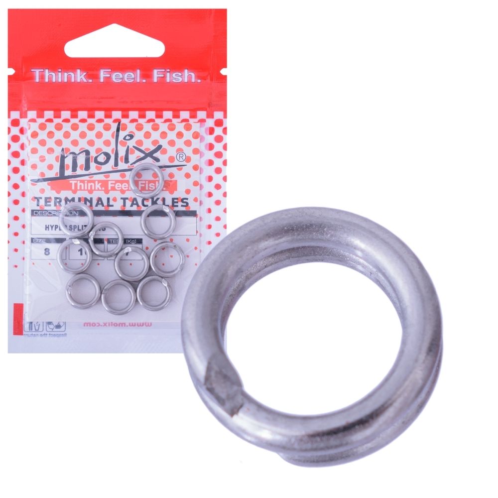 MOLIX Fishing Terminal Tackle Heavy-Duty Stainless Steel HYPER SPLIT RINGS