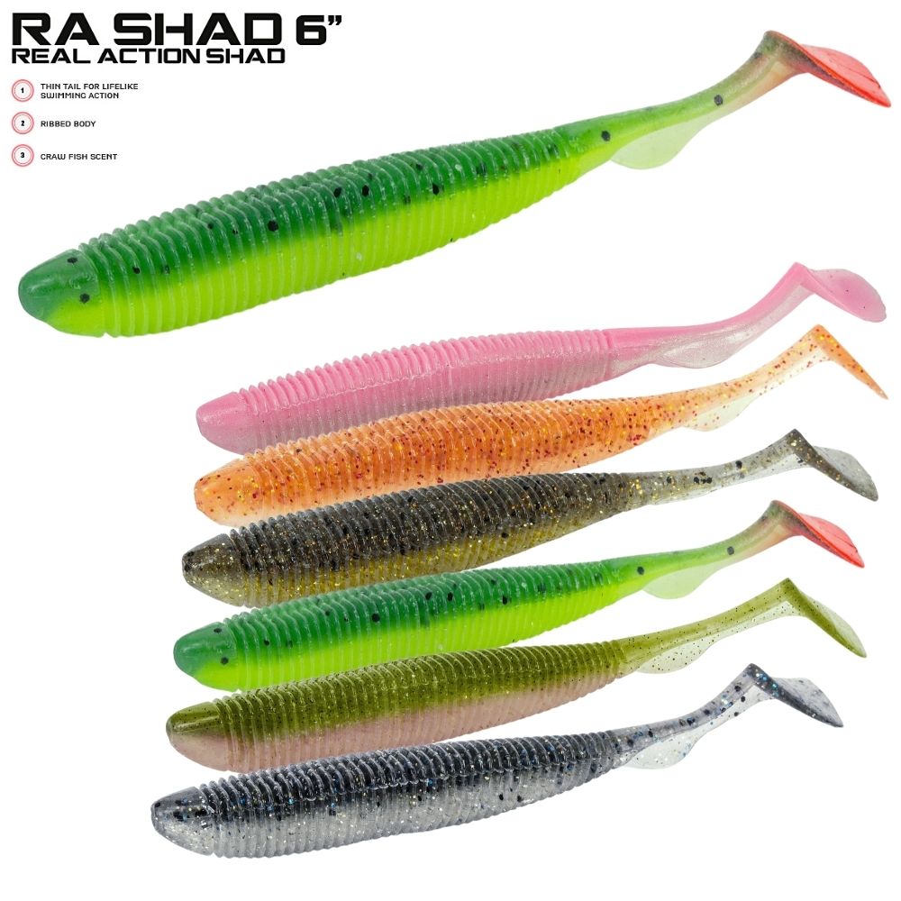 MOLIX Craw Scented Soft Plastic Swimbait Lure RA SHAD 6”