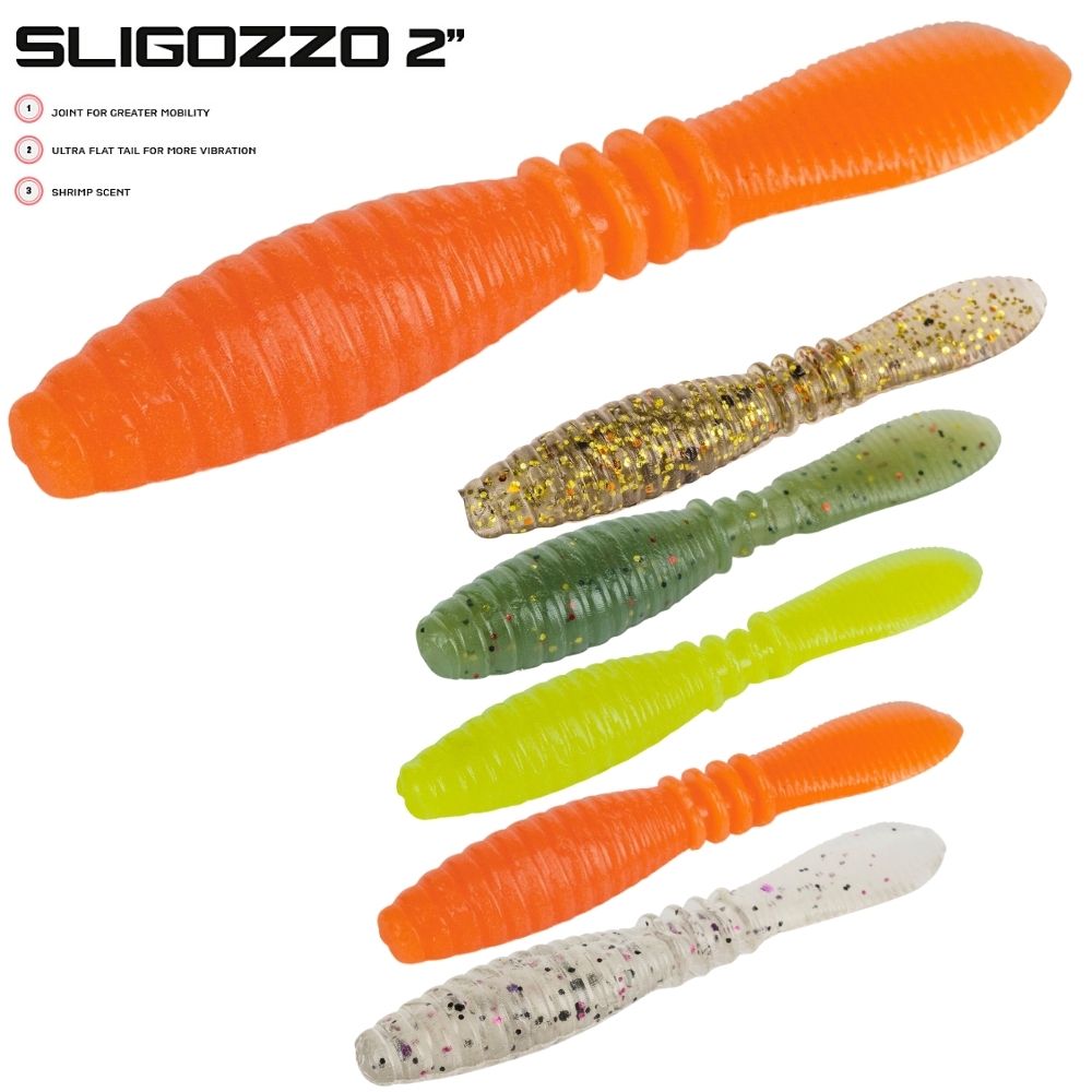 MOLIX Shrimp Scent Soft Bait Worm Lure Sligozzo 2”