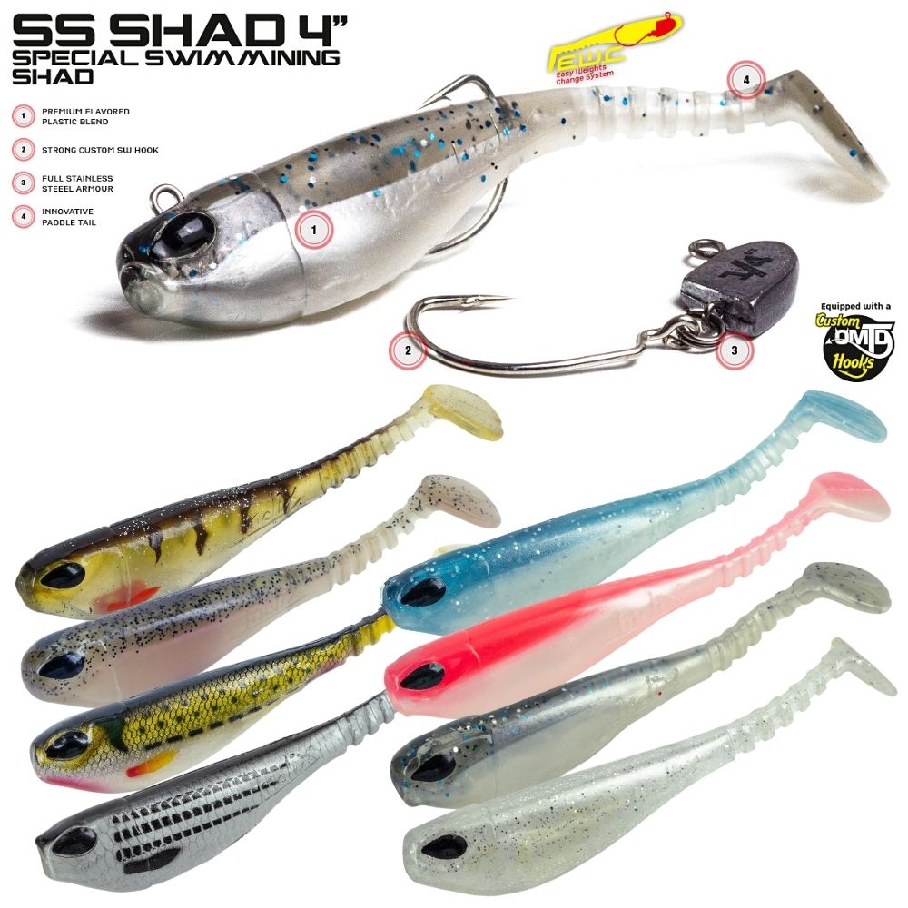 MOLIX Soft Swimbait Lure Special Swimming SS SHAD 4”