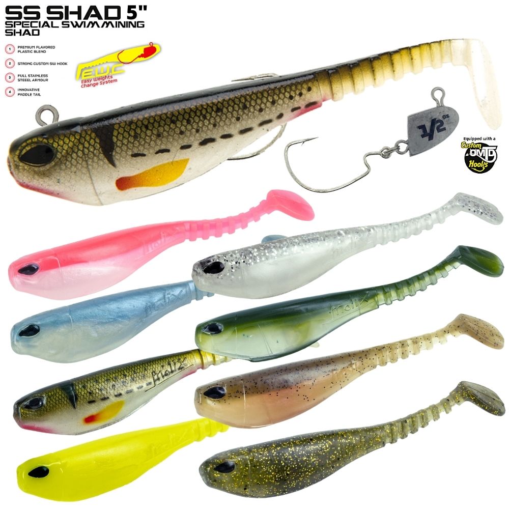 MOLIX Soft Swimbait Special Lure SS SHAD 5" 14g (1/2 oz)