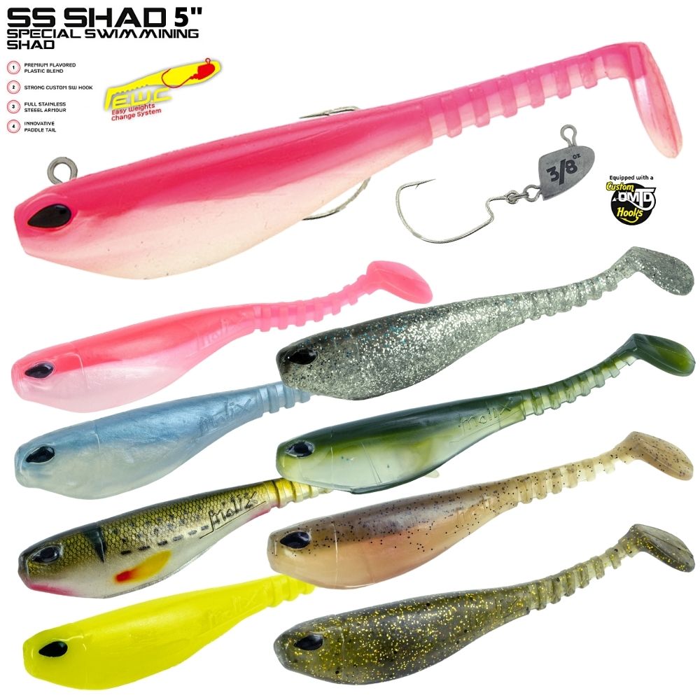 MOLIX Soft Swimbait Special Lure SS SHAD 5" 10.5g (3/8 oz)