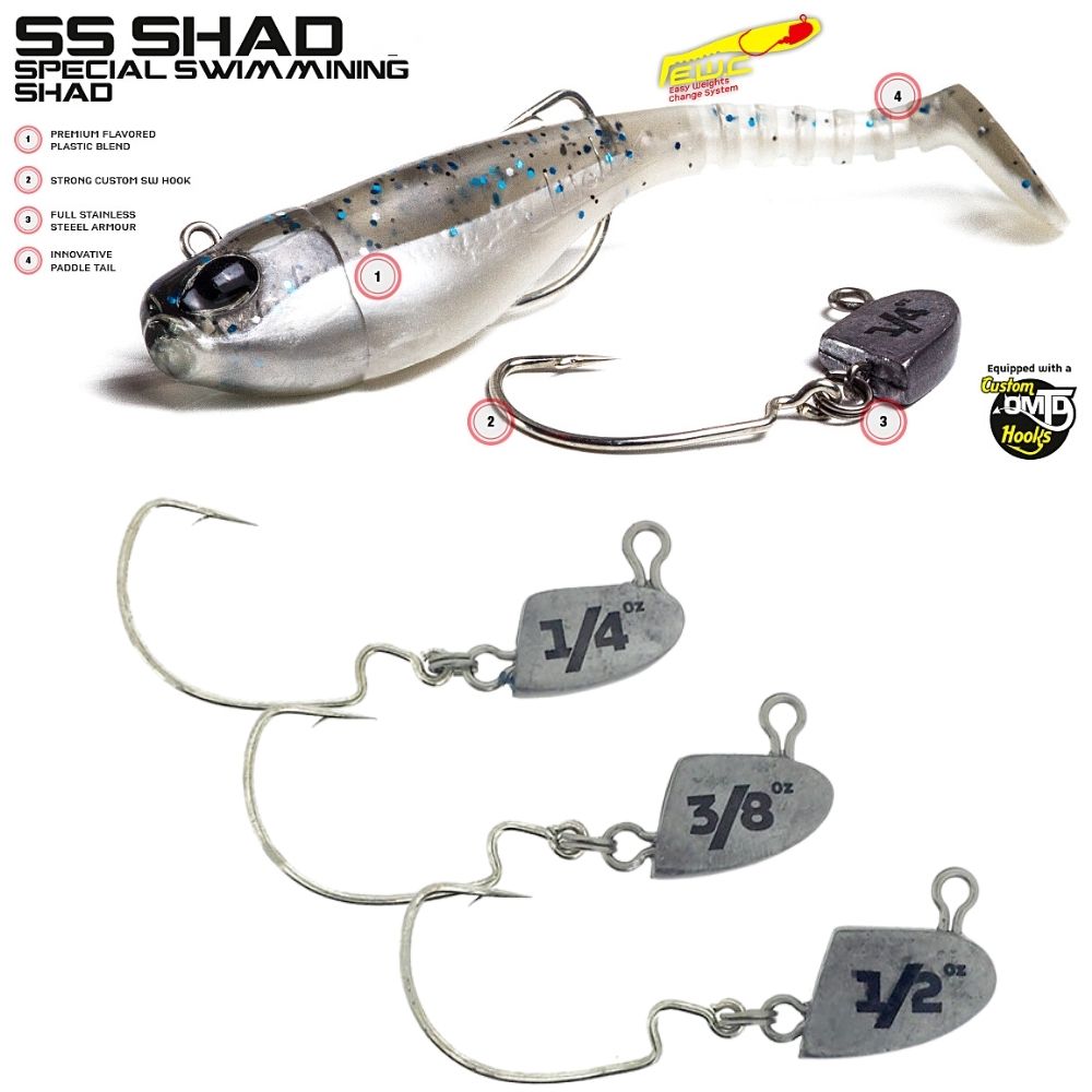 MOLIX Soft Swimbait Lure SS Shad Spare JIG HEADS / 3pcs