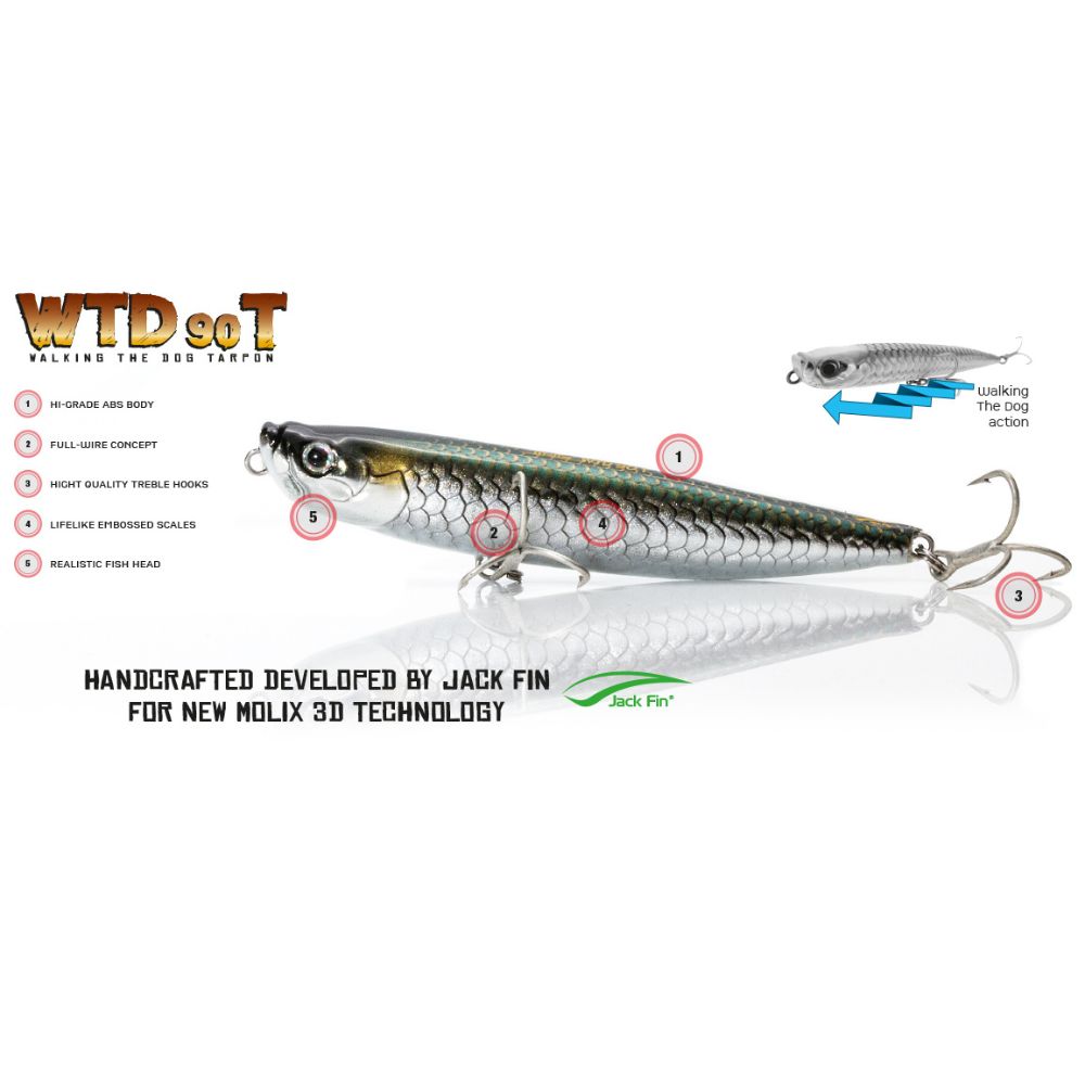 MOLIX Topwater Walking The Dog Lure TARPON WTD90T - Image 2