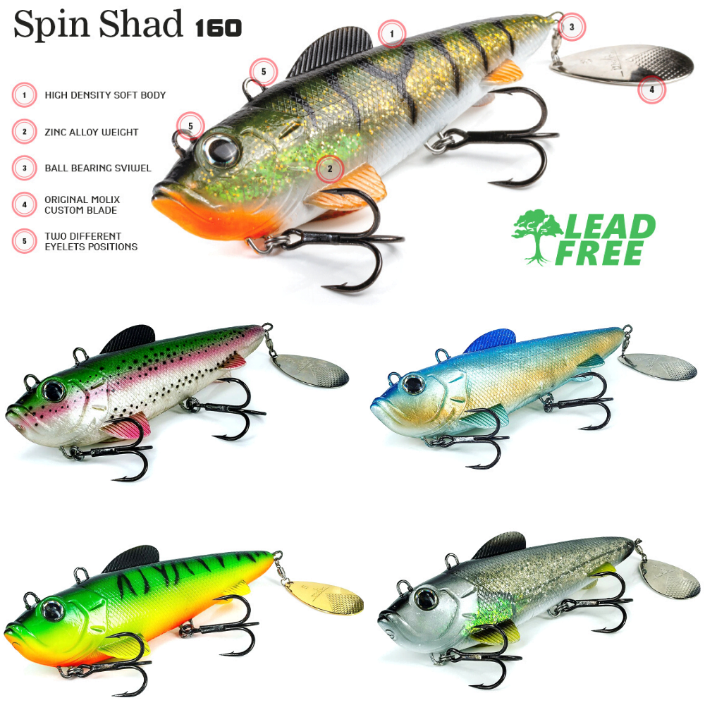 MOLIX Pike & Catfish Fishing Soft Bait Lure Spin Shad 160 - Image 2