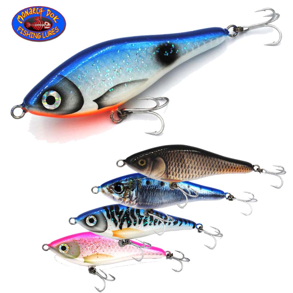 MONARCH-DOK Handmade Wooden Saltwater Sinking Stickbait Lure SEA KILLER 13cm/40g