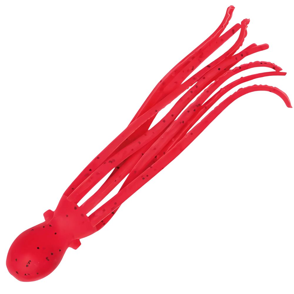 NIKKO KASEI Scented Soft Bait Skirt Lure OCTOPUS 8inch/200mm UV Solid Red - Image 2