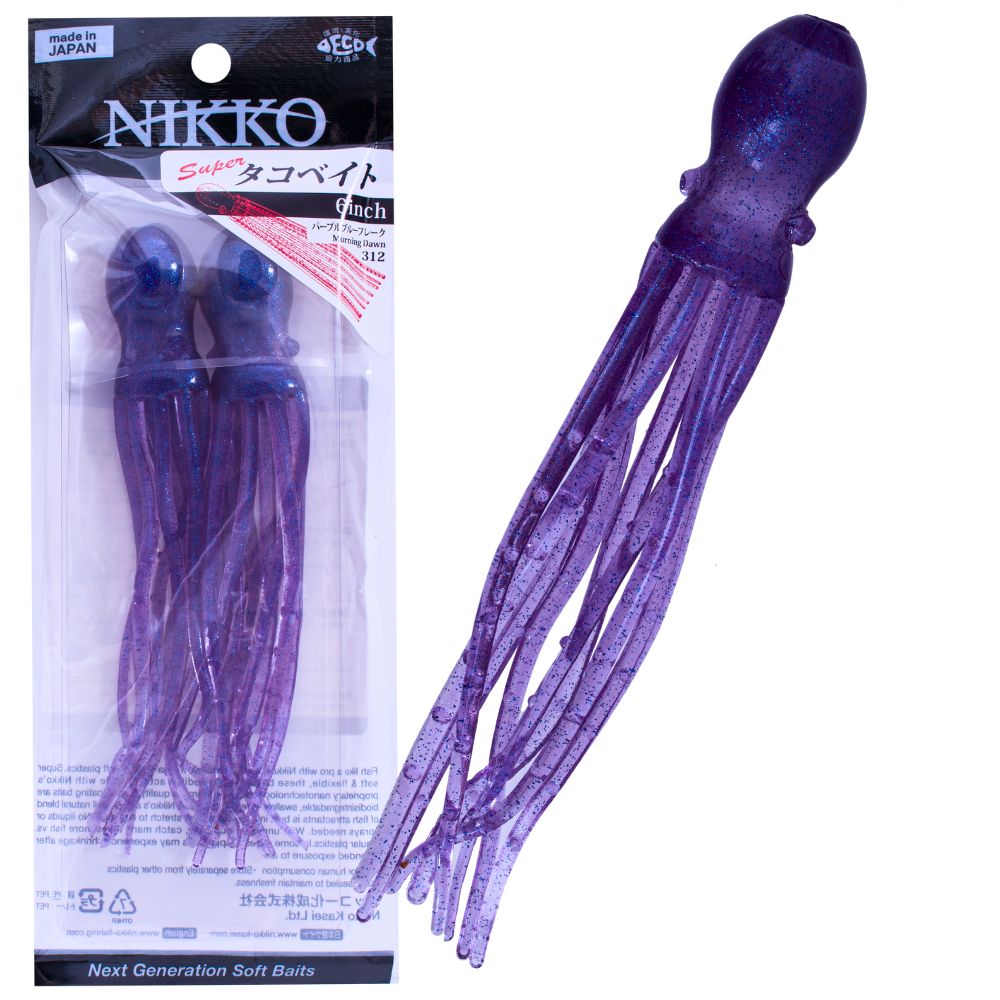 NIKKO Saltwater Scented Soft Bait Skirt Lure OCTOPUS 6”
