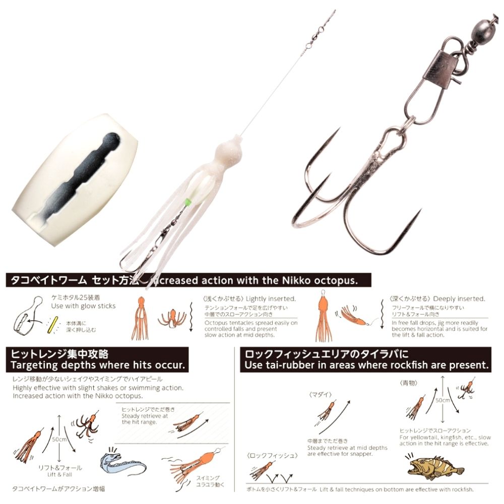 NIKKO KASEI Rubber Jigging Scented Lure PIN STYLE JIG Code T - Image 5