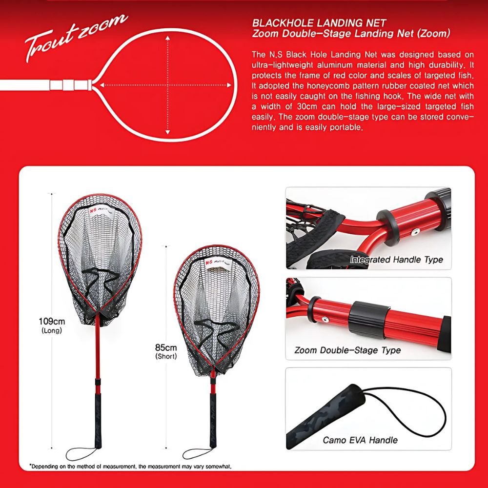 NS BLACK HOLE Ultra Light Telescopic Double Stage Landing Net ZOOM - Image 3