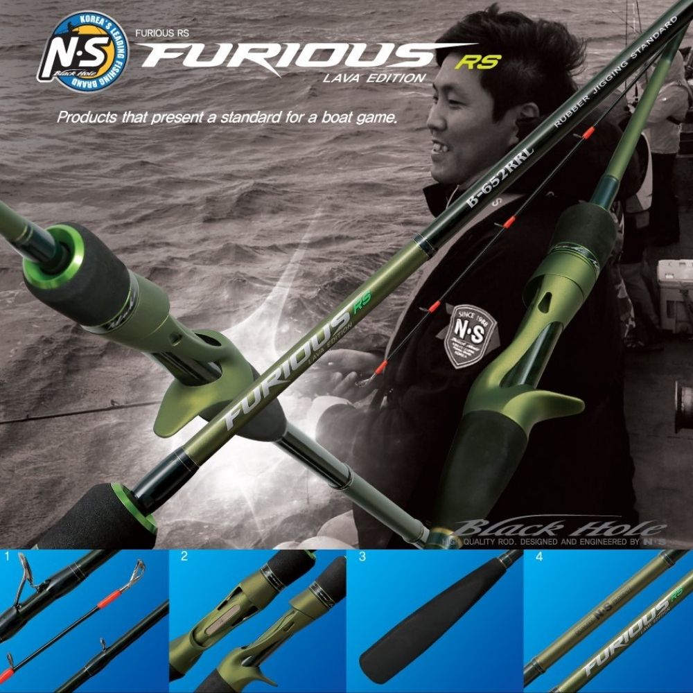 NS BLACK HOLE Saltwater Boat Fishing/Rubber Jigging Rod LAVA Furious RS - Image 2