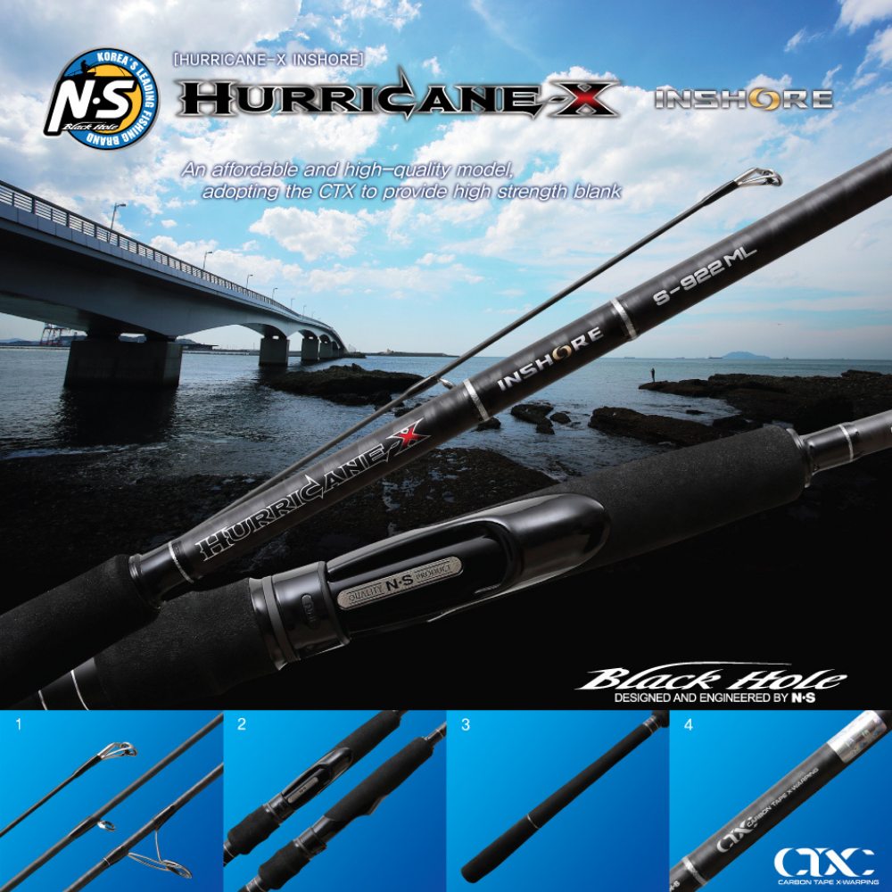 NS BLACK HOLE Saltwater Spinning Rod HURRICANE-X INSHORE - Image 2