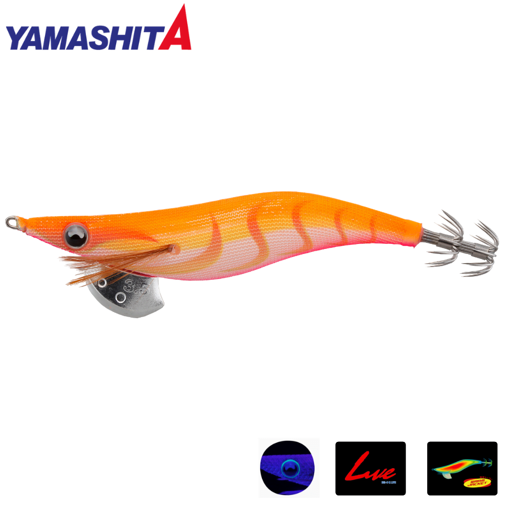 YAMASHITA Squid Fishing Warm Jacket Squid Jig EGI-OH LIVE 2.5 039 OG Glow