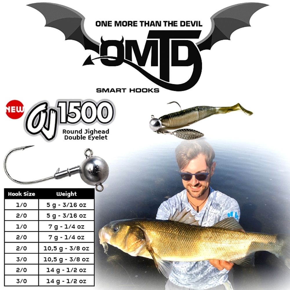 OMTD Hooks Double Eyellet Round Jig Head OJ1500 - Image 5