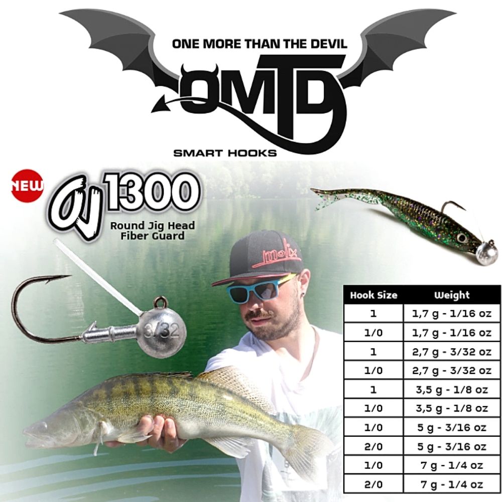 OMTD Weedles Fiber Guard Round Jig Head Hook OJ1300 - Image 5
