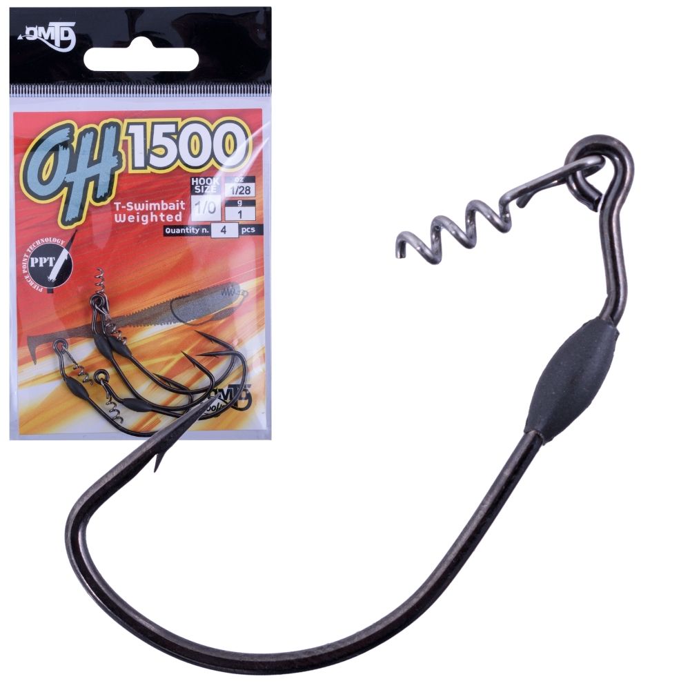 OMTD Tungsten Weighted Swimbait Hook With Lure Keeper OH1500