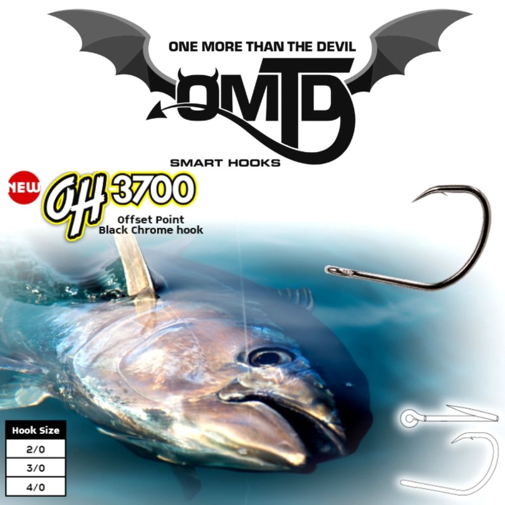 OMTD Saltwater Offset Point Black Chrome Heavy Duty Hook OH3700 - Image 3