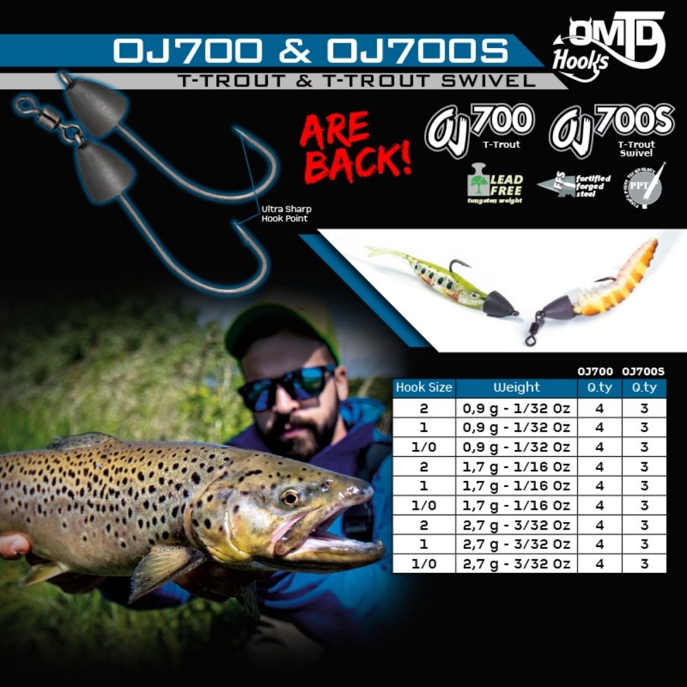 OMTD Trout Fishing Tungsten Weight Jig Head With Swivel OJ700S - Image 6