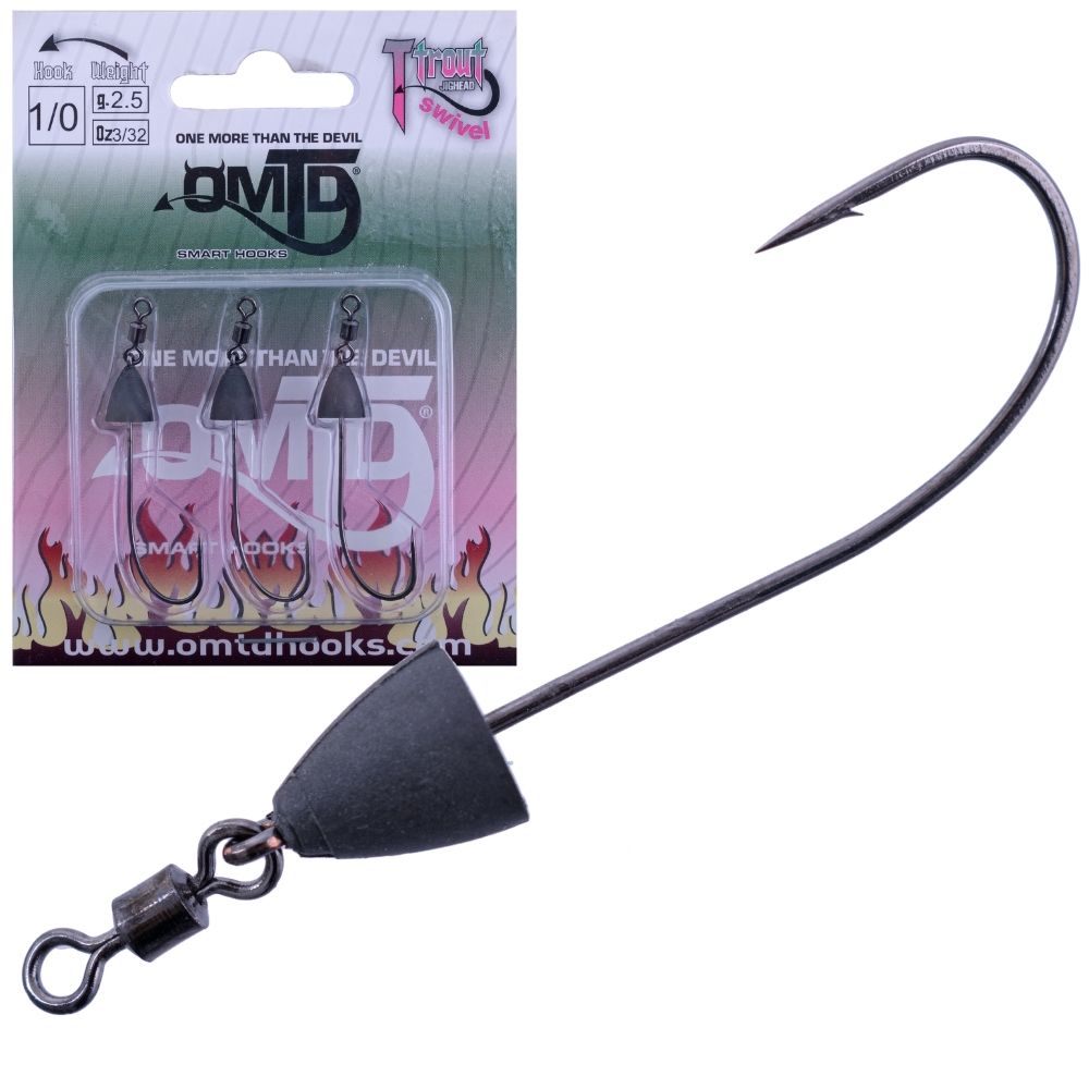 OMTD Trout Fishing Tungsten Weight Jig Head With Swivel OJ700S