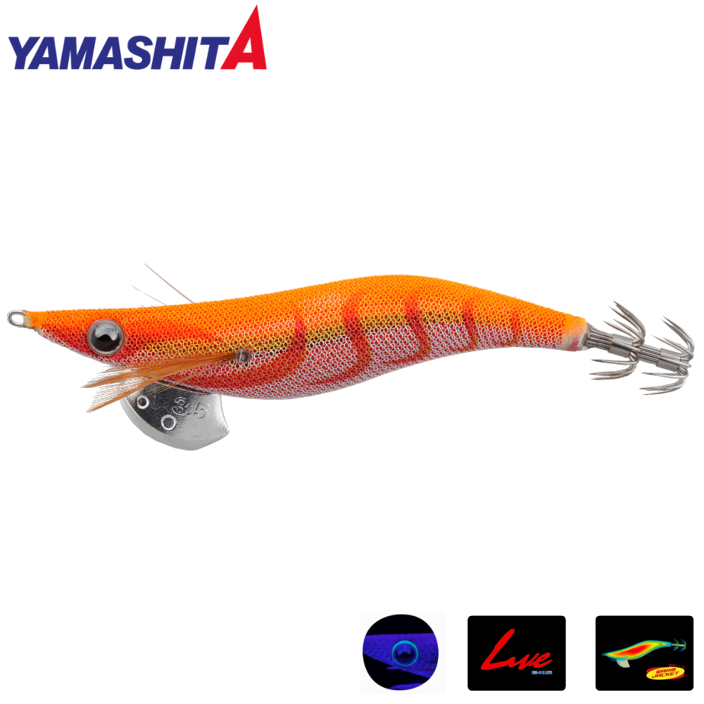 YAMASHITA Squid Fishing Warm Jacket Squid Jig EGI-OH LIVE 2.5 031 OR Red