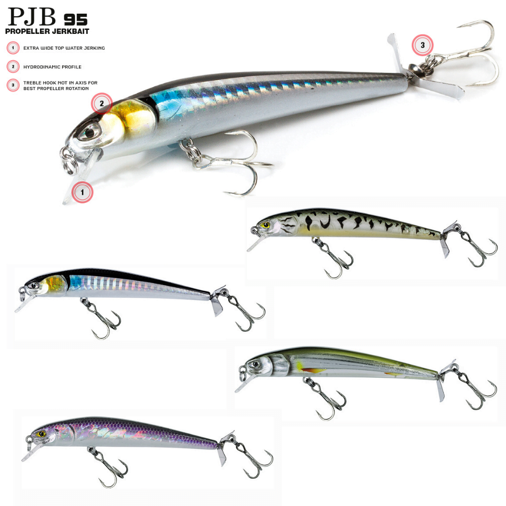 MOLIX Topwater Floating Prop Jerkbait Lure PJB-95