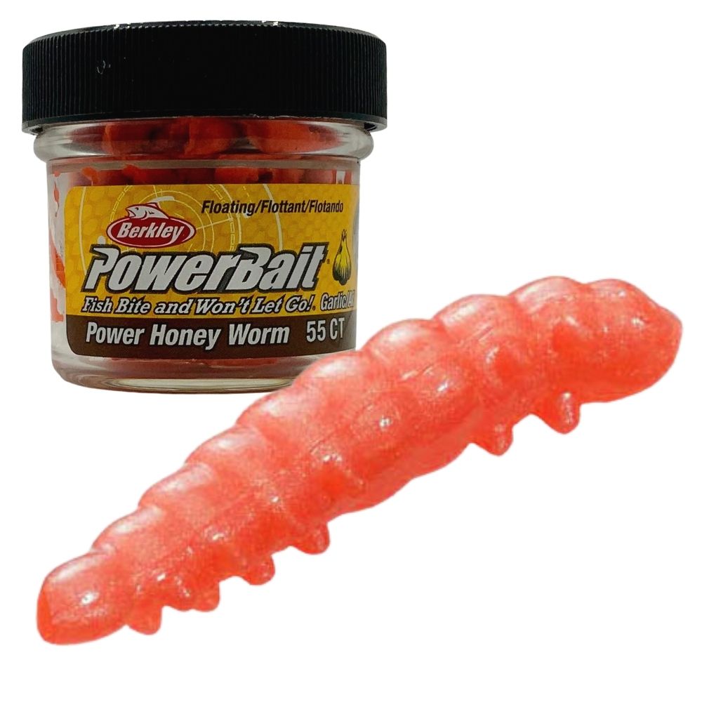 BERKLEY Powerbait Soft Lure Power Honey Worm Garlic 25mm/55pcs