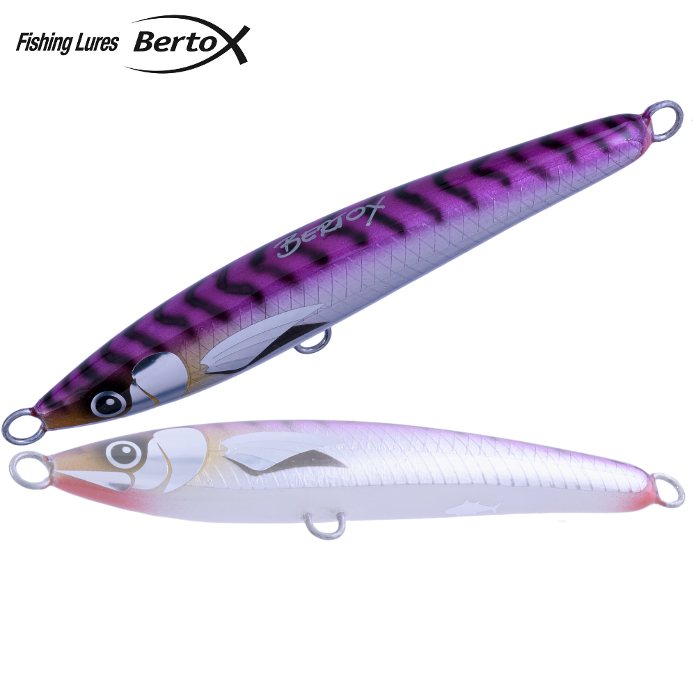 BERTOX Saltwater Handmade Wooden Sinking STICK BAIT 15cm/45g Purple Mack