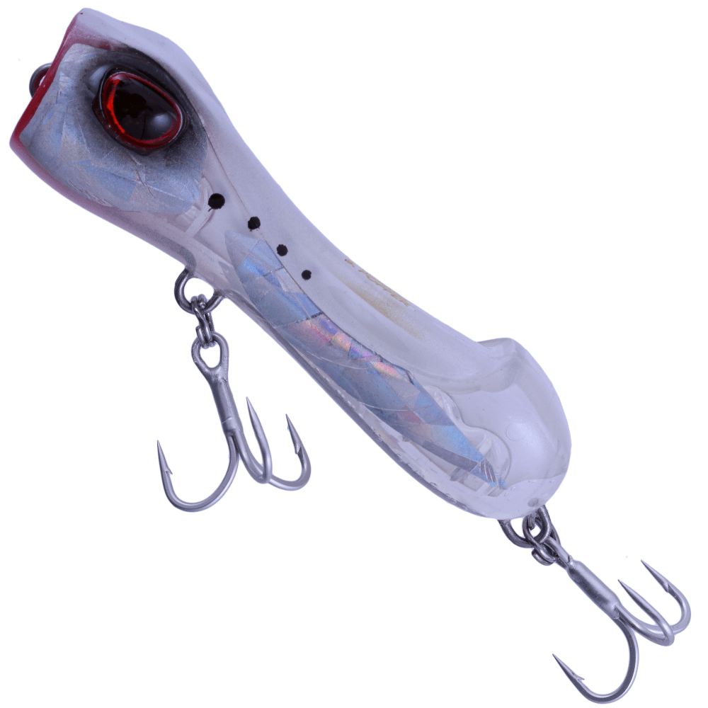 MOLIX Topwater Special Lure S-POPPER 65 - Pearl White Holo Stripe - Image 2