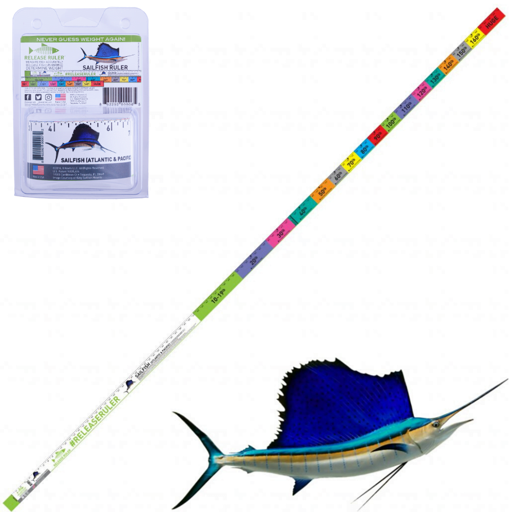 RELEASE RULER Measuring Tape Sailfish Release Ruler Inch/Lb