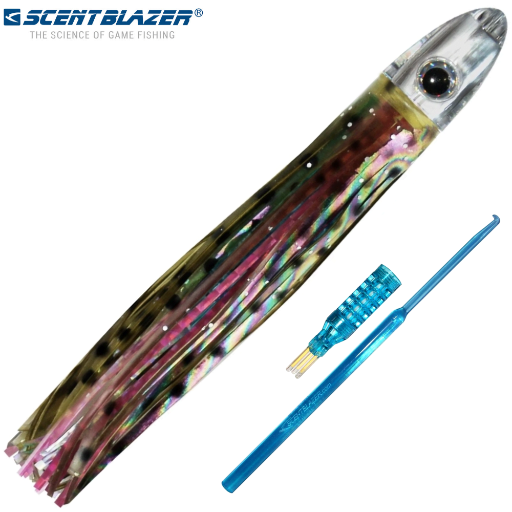 SCENT BLAZER Skirted Trolling Lure Bullet Head NANO 6” BRONZE SQUID