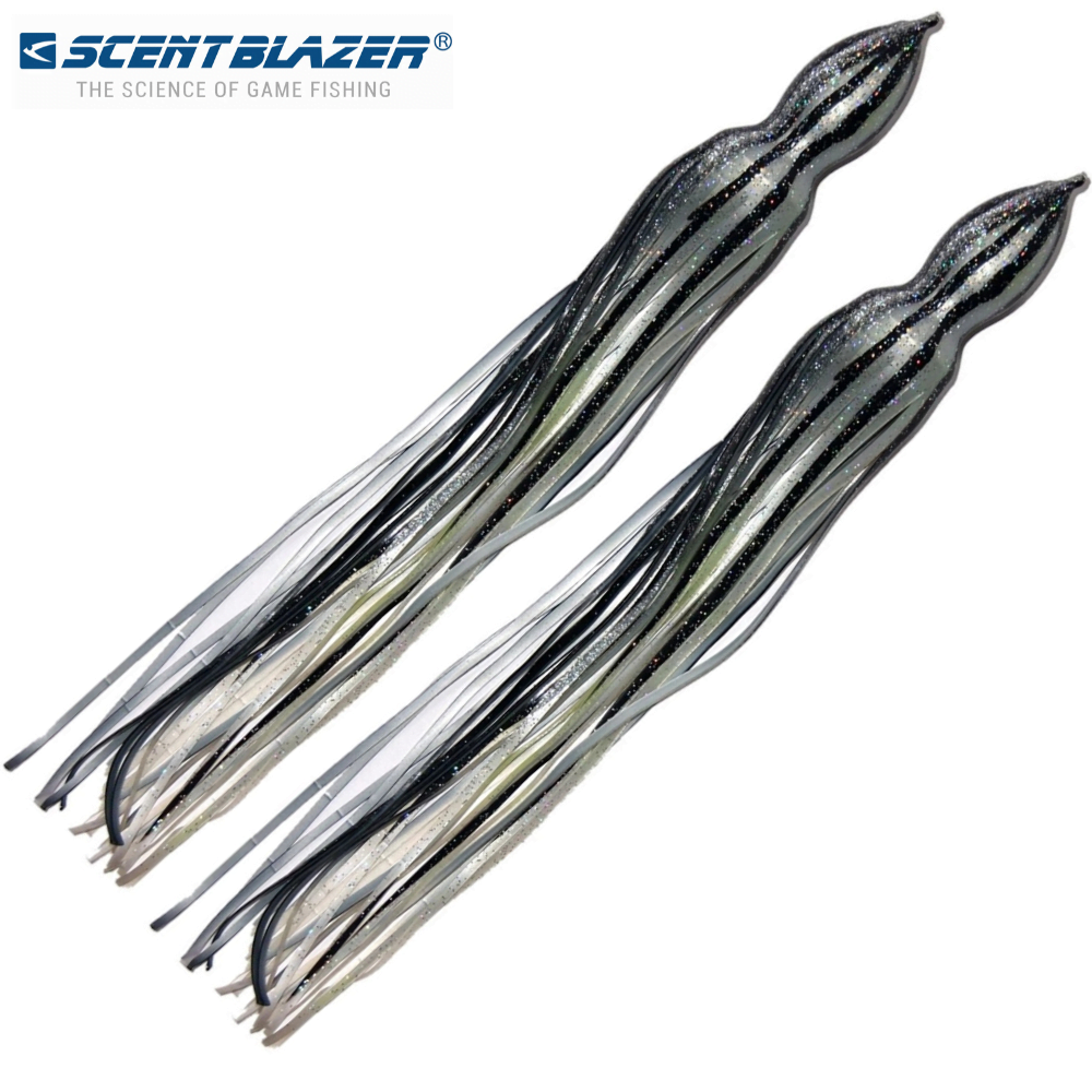 SCENT BLAZER Saltwater Trolling Skirt Lure 6.5in BLACK PEARL
