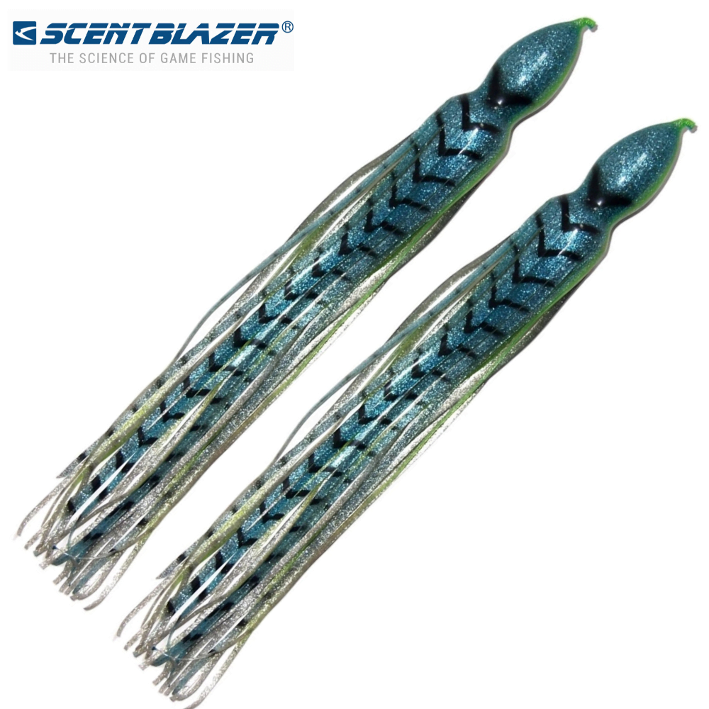 SCENT BLAZER Saltwater Trolling Skirt Lure 8in MACKEREL FOIL