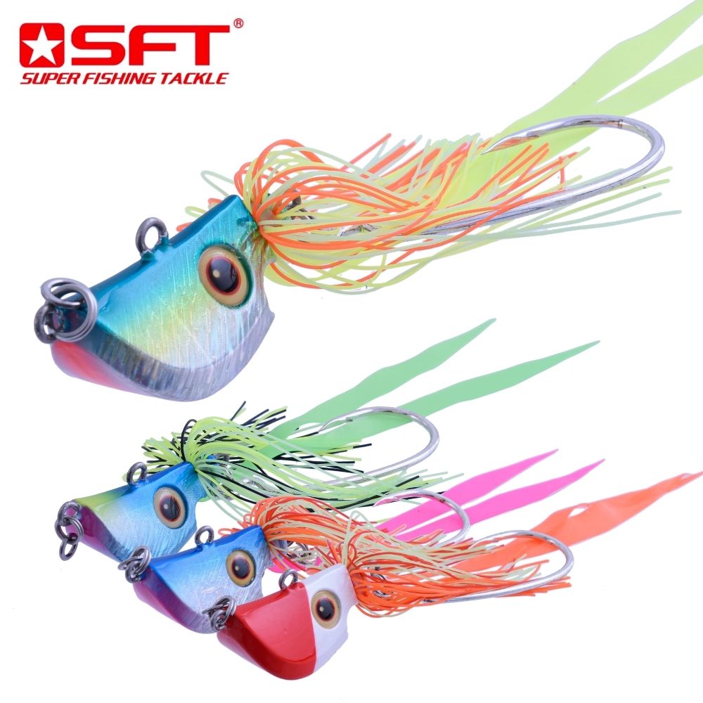 SFT Saltwater Rubber Jigging Kabura Lure ALMIGHTY JIG HEAD 40g