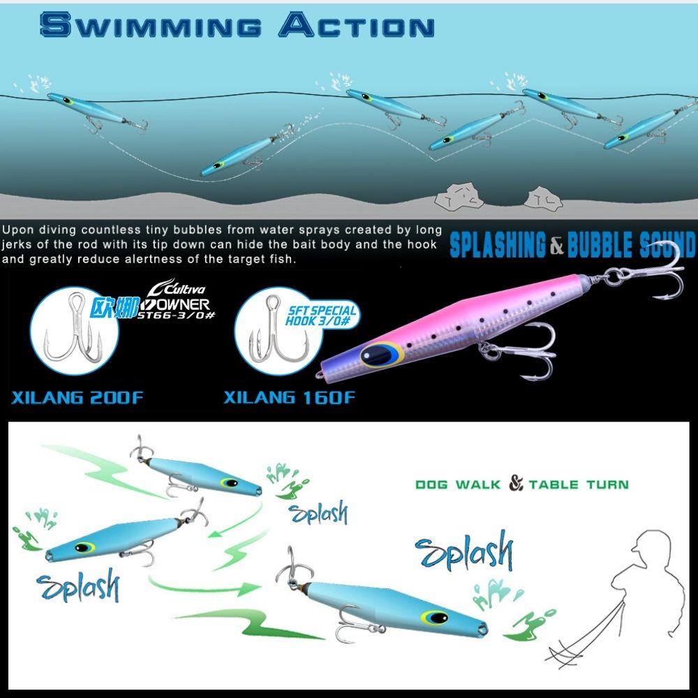 SFT Saltwater Handmade Wooden Offshore Popping Lure XILANG 200F - Image 10