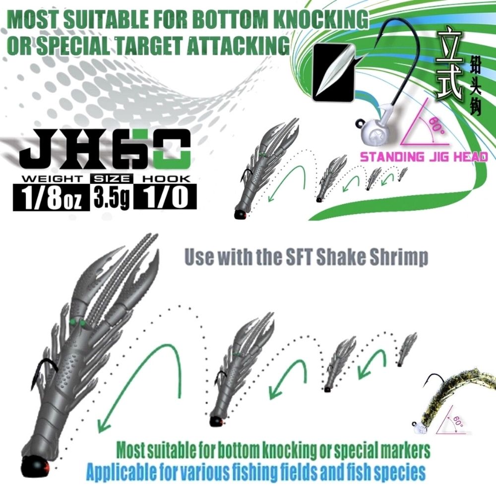 SFT Standing Jig Head JH60 3.5g-1/0 Hook - Image 3