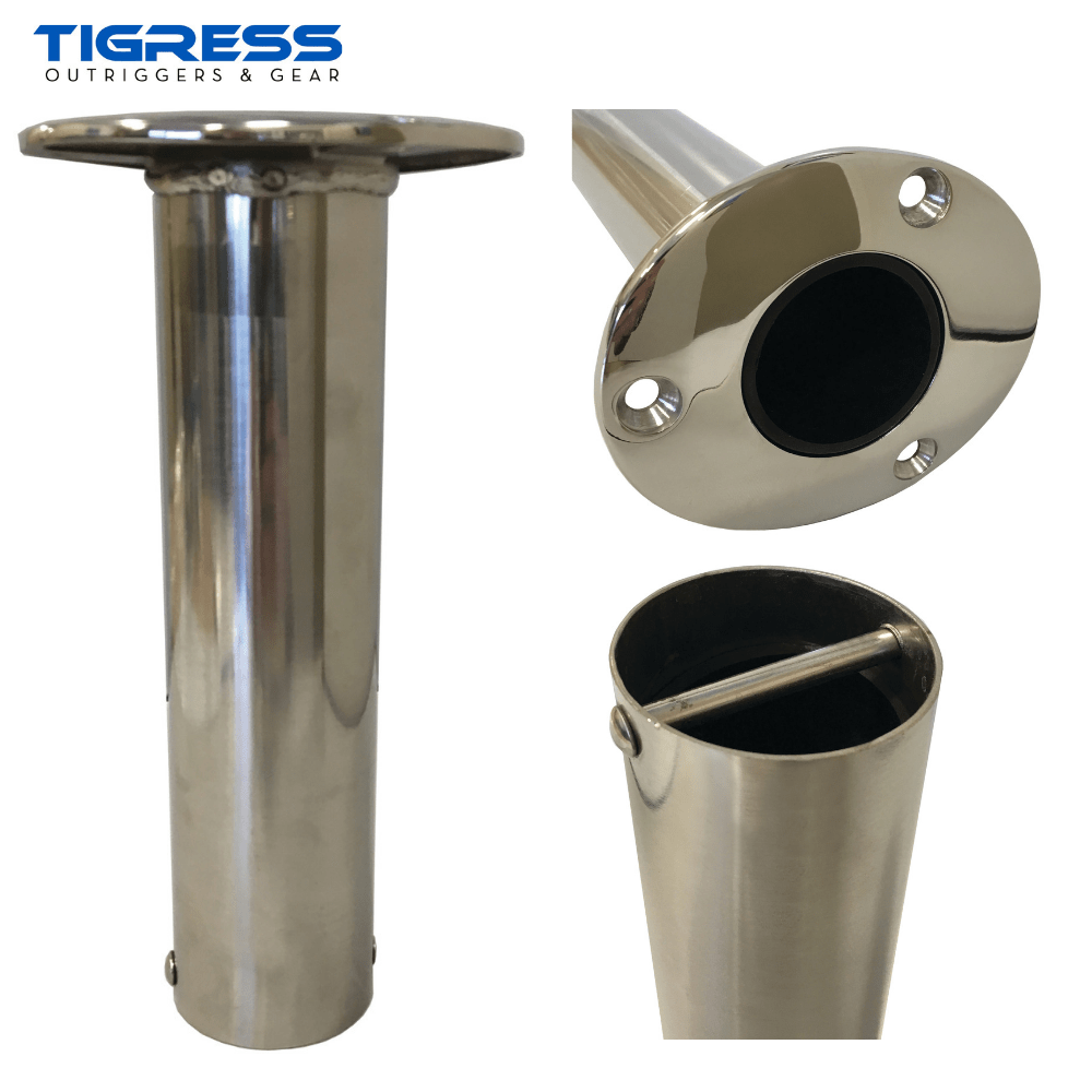 TIGRESS Economy Flush Mount Oval Head OPEN BASE ROD HOLDER 0 DEGREE ANGLE