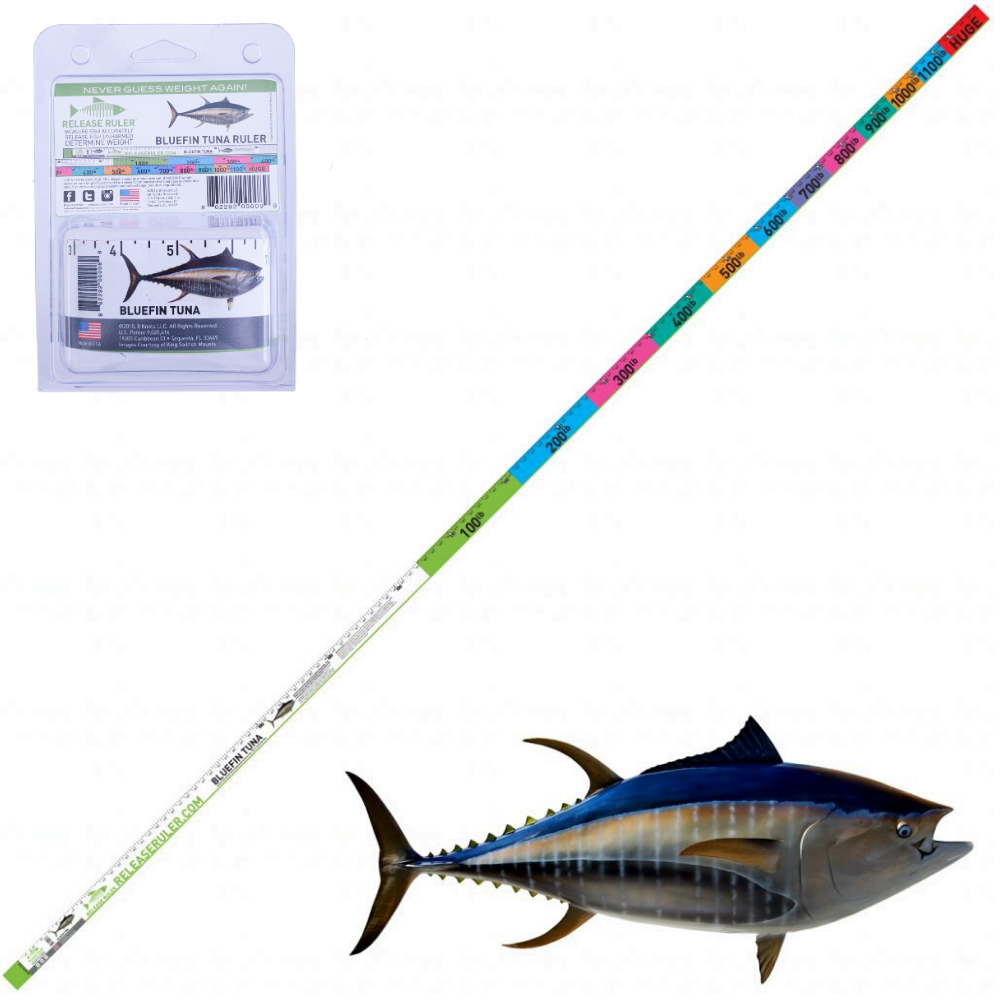 RELEASE RULER Measuring Tape Tool Bluefin Tuna Ruler Inch/Lb
