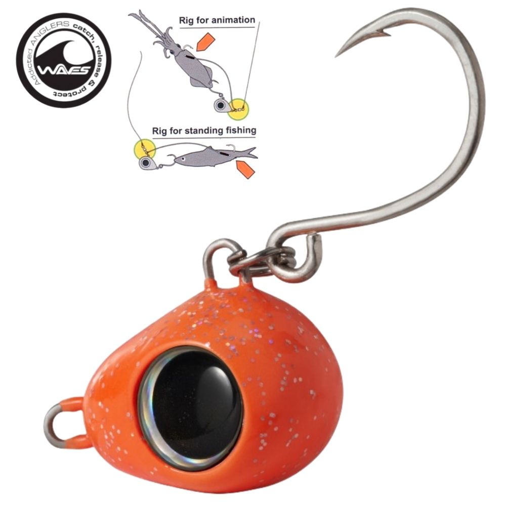 WAVES Saltwater Bottom Bouncing Lure FIREBALL ROCK'IT 90g