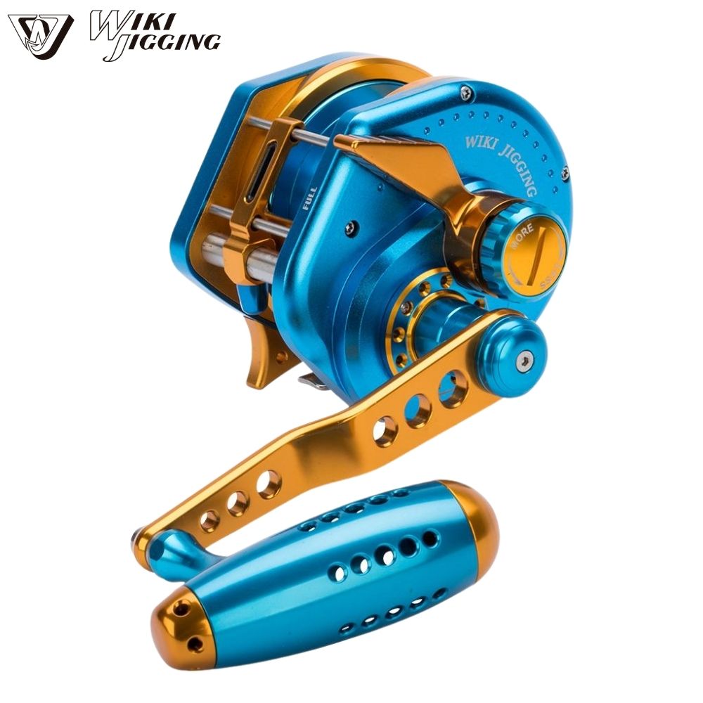 WIKI JIGGING Saltwater Baitcasting Lefthanded Reel Violent Style 5000H BL/GD
